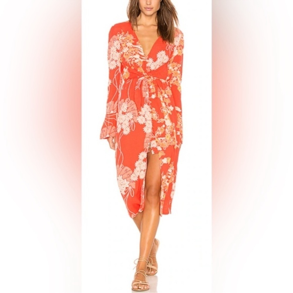 Free People Mixed Print Twist Dress